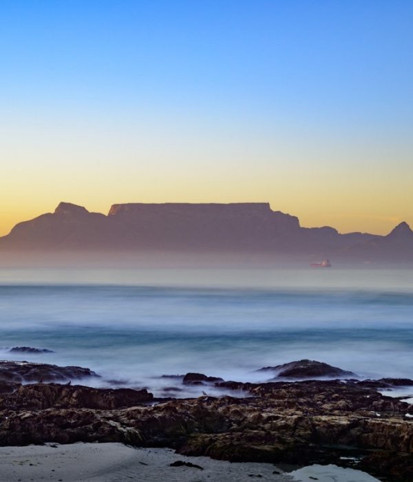 Table Mountain viewed from Bloubergstrand. Cape Town. Western Cape. South Africa